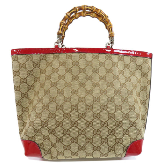 Gucci Handbag Bamboo Canvas GG - Picture 1 of 9